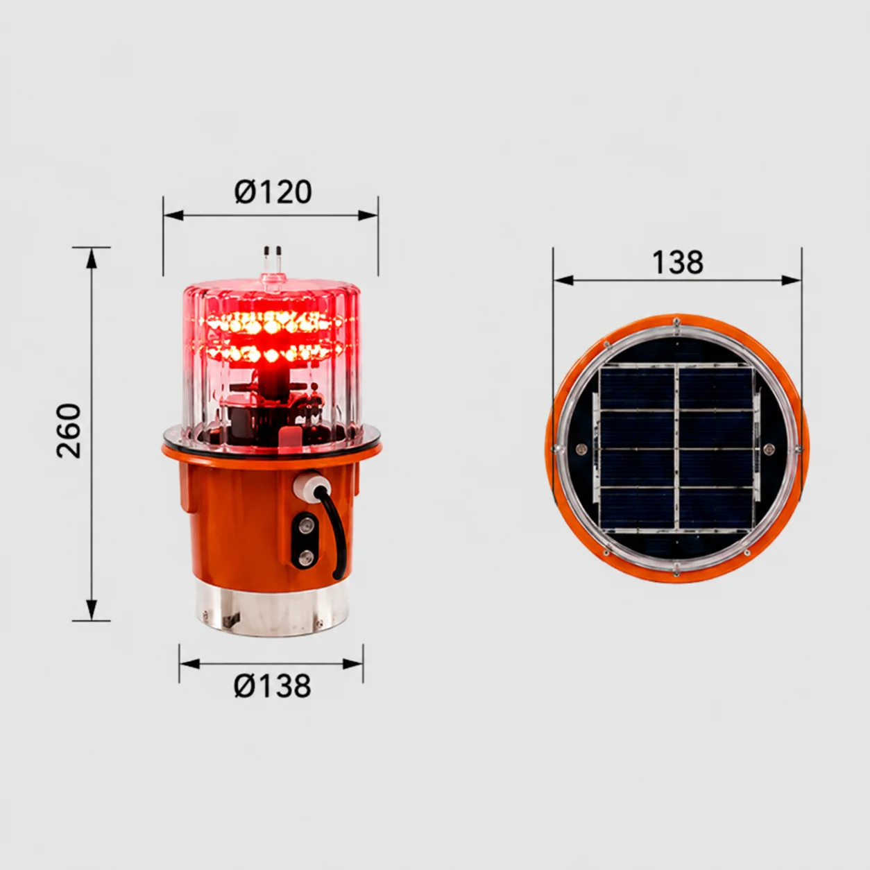 Solar Aviation obstruction Light-dimensions1